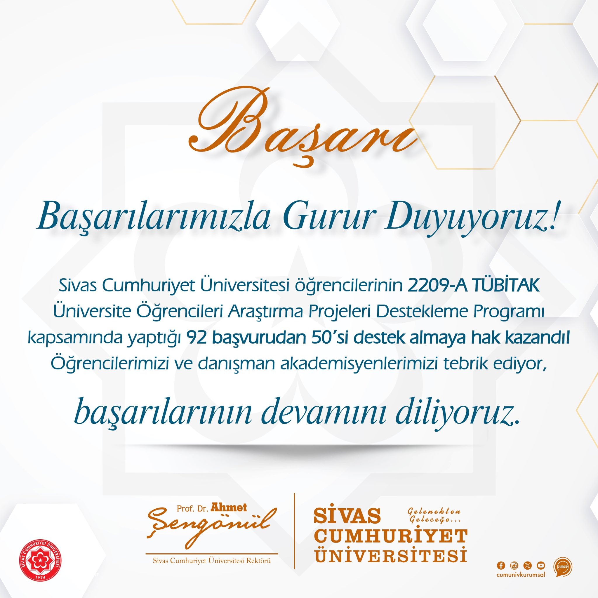 Cumhuriyet Üniversitesi'nden TÜBİTAK'ta Rekor Başarı! 