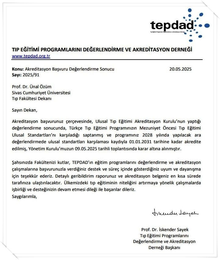 Tıp Fakültesinde akreditasyon sevinci