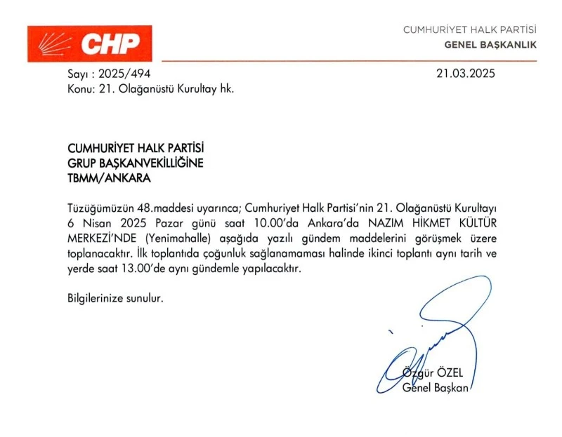 CHP'de Kurultay adresi belli oldu 