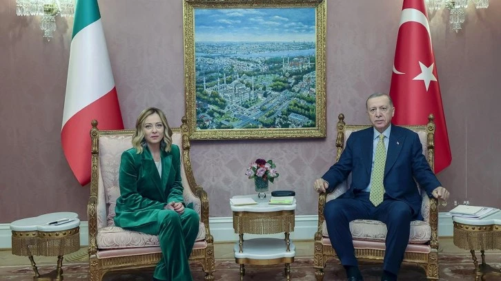 Cumhurbaşkanı Erdoğan, Meloni ile Görüştü