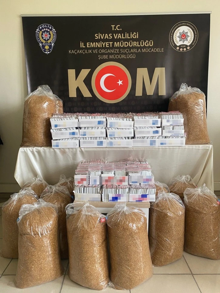 Sivas'ta 102 Kilogram Kaçak Tütün Ele Geçirildi