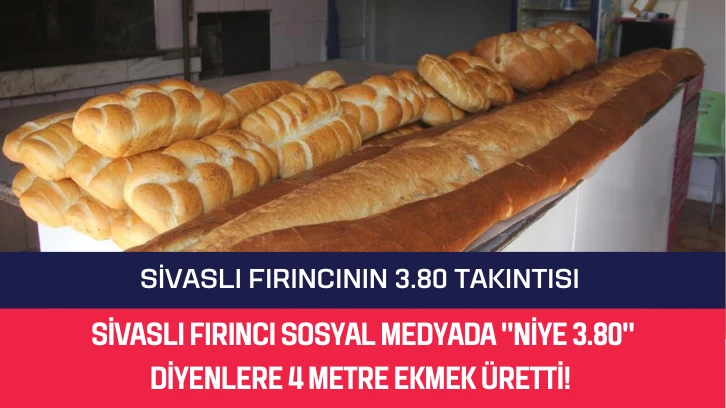 Sivaslı Fırıncı Sosyal Medyada "Niye 3.80" Diyenlere 4 Metre Ekmek Üretti! 