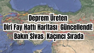 Deprem Üreten Diri Fay Hattı Haritası Güncellendi! Bakın Sivas  Kaçıncı Sırada