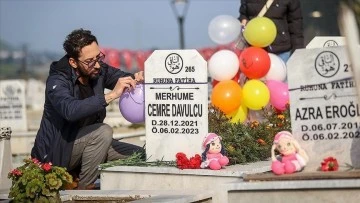 Depremde Hayatını Kaybeden Çocukların Mezarlarına Oyuncak ve Balon Bırakıldı