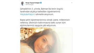 Erdoğan'dan Aybüke Öğretmen Paylaşımı