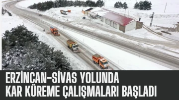 Erzincan- Sivas Yolunda Kar Küreme Çalışmaları Başladı 