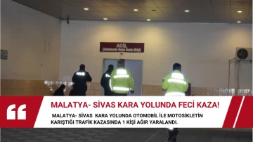 Malatya- Sivas Kara Yolunda Feci Kaza! Ağır Yaralı Var