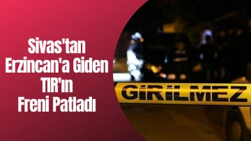 Sivas'tan Erzincan'a Giden TIR'ın Freni Patladı 