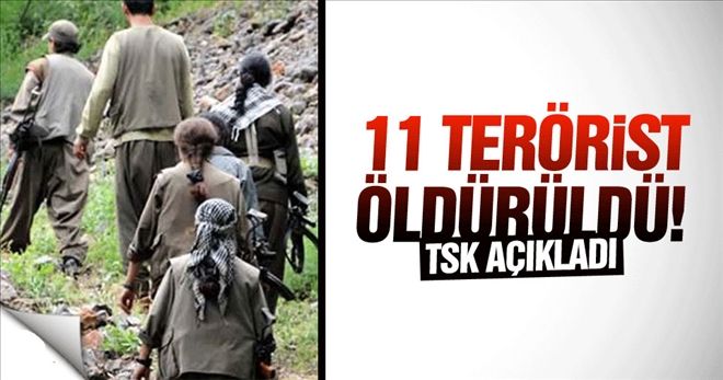  TSK açıkladı: 11 terörist öldürüldü!