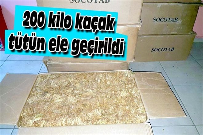 200 kilo kaçak tütün ele geçirildi