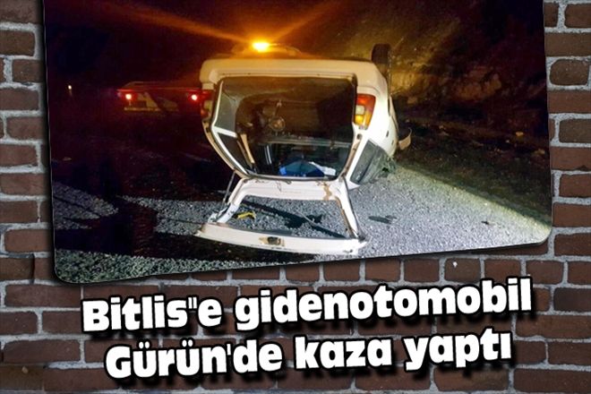 Bitlis"e giden otomobil Gürün´de kaza yaptı 